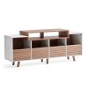 Hi-Fi Furniture - Oslo 1600 Vinyl - White / Clear Oak